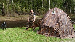 Обзор палатки УП-2 мини и печи "Экономка" Мини от ПФ Берег. Комфортная как лесная изба