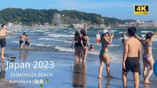 4k hdr japan travel | Walk in ZAIMOKUZA BEACH（材木座海岸）Kamakura (鎌倉） japan |  Relaxing Natural ambience