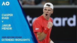 Casper Ruud v Jakub Mensik Extended Highlights | Australian Open 2025 Second Round