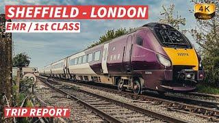【4K】Sheffield to London by EMR Diesel-Electric Train in The 1st Class - With Captions【CC】