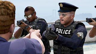 GTA 5 - POLICEMichael and Trevor vs Swat vs FIB!(Cop Trevor Rescues Michael)