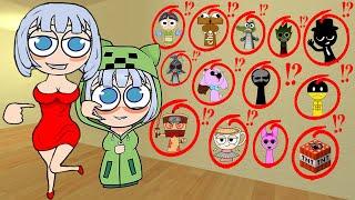 Sprunki Crazy Creeper Girl Phases wants me to bring her All Babies Sprunki Families - Gmod