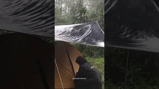 CAMPING IN HEAVY RAIN WITH THUNDERSTORMS #shorts