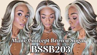 ASCHGRÜNES HAAR! Mane Concept Brown Sugar Skinbond klebefreie 9"x6" vorgezupfte Lace-Front-Perück...