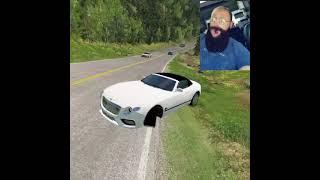 Beard man on Bentley lost control on high speed - Real Live Cam #1 BeamNg Drive #shorts