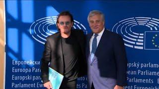 Bono meets Antonio Tajani in Brussels