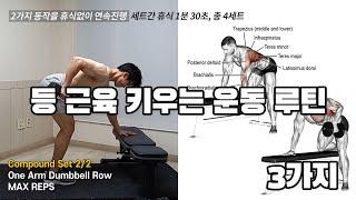 등 근육 빠르게 키우는 덤벨운동 루틴 3가지 (등운동) | Best 3 Back Workout Routines At Home (Dumbbell Workout)