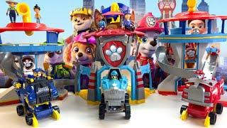 Paw Patrol Tower Trucks Review | Mighty Movie | Rescue Wheels | Jungle Pups | Marshall ASMR