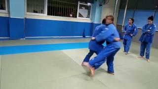 Competitive O uchi gari into Ko soto gake by Takis Vakatasis 6th Dan