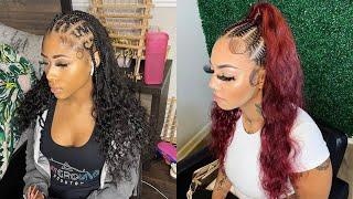 Feed in braids with a curly weave | Fulani braids with curls (pt 2)