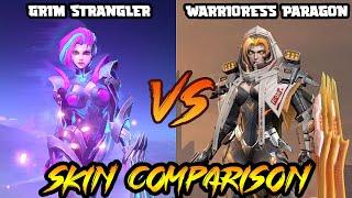 Natalia - Warrioress Paragon collector skin V.S. Grim Strangler skin - MLBB - Skin Comparison