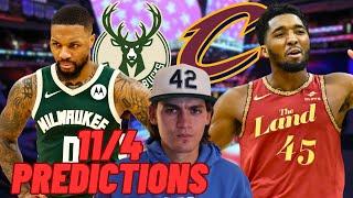 NBA PREDICTIONS & BEST BETS 11/4!