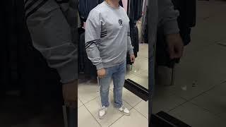 Серый джемпер с черной вышивкой #aleksandr56 #jacket #мужскаяодежда #рек #джемпер #свитшот #осень
