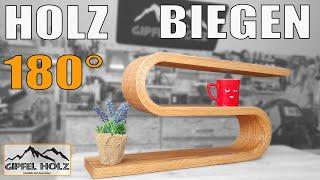 Bend wood 180° - build your own design shelf - from one piece of wood - simply bend wood