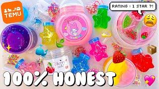 Temu Slime Review Unboxing  1 star & 5 star slimes?! 100% Honest Slime Ratings