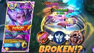 HYBRID ALICE JUNGLE IN SOLO RANKED GAME!!  TOTALLY INSANE ( must try!) - MLBB