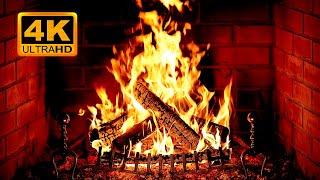  Cozy Fireplace 4K (12 HOURS). Fireplace with Crackling Fire Sounds. Fireplace Burning 4K