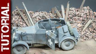 Tutorial: How to build a rubble / ruins terrain base for your WW1 or WW2 diorama (1/35 scale model)