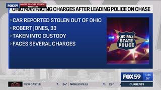 ISP arrests Ohio man for stolen vehicle, near-100 mph chase