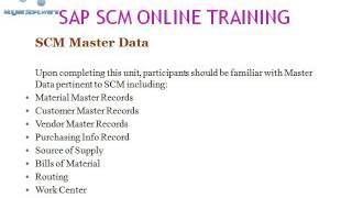 SAP SCM ONLINE TRAINING