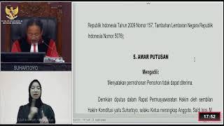 Sidang Pengucapan Putusan/Ketetapan, Kamis, 31 Oktober 2024