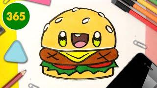 COME DISEGNARE HAMBURGER KAWAII - Come disegnare cibo