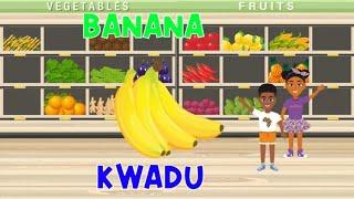 Fruits & Vegetables in English and Twi - Kids Vocabulary