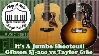 Gibson SJ 200 vs Taylor 618e - It's A Jumbo Shootout! - Acoustic Guitar Comparison - New For 2019