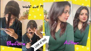 I tried cutting my own hair and this is what happened || (DIY wolf cut)