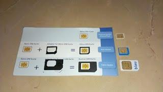 SIM Adapter from nano SIM to micro SIM or regular SIM card / SIM Karten Adapter für Smartphone Handy