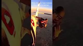 When Andrew Tate finds out that his pilot is a woman  #andrewtate #shorts