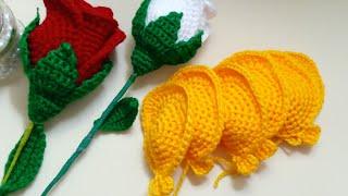  Pétalos de Rosas Tejidos a Crochet Paso a Paso para Principiantes ‼️ TEJIENDO CON HILDA ROSA 