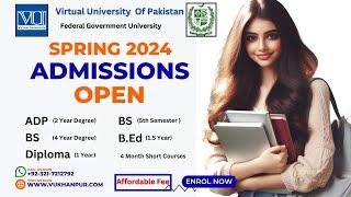 Spring 2024 Admissions Open | Virtual University of Pakistan | VU khanpur |