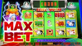 MOOOOO!!! MAX BET BONUSES!!! FREE GAMES - Invaders Return From the Planet Moolah - WMS CASINO SLOTS