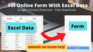 Fill HTML Form Data with Excel Sheet - Google Chrome Browser Extension (English - Hindi Subtitles)