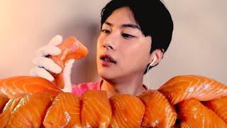 연어 첨먹어봄,,대왕연어초밥 리얼사운드 먹방ASMRGIANT SALMON SUSHI MUKBANG ASMR | Korean Eating show 삼미식당 연어초밥 寿司 ซูชิ