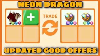STILL GAINING DEMAND?! WATCH 10 LATEST OFFERS FOR NEON DRAGON!! Adopt me Tradings