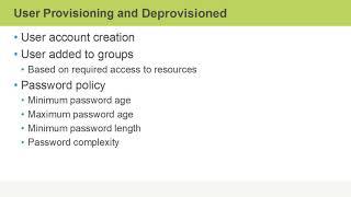 User Provisioning and Deprovisioning