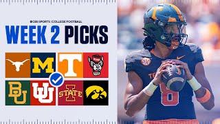 Picks for Top 25 games in College Football [Full Week 2 Predictions]