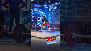 Deadlift 75 KG️‍️ By Strong Girl Sumo Lift Weight 42kg #powerlifting #deadlift #motivation #gym