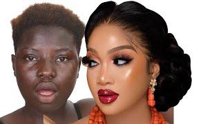 BRIDAL MAKEUP ⬆️ TRANSFORMATION  100M VIEWS VIDEO  ⬆️ UNBELIEVABLE ⬆️ DARK SKIN HAIR AND MAKEUP 