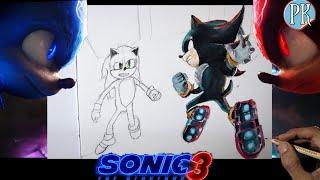 How to draw Shadow vs Sonic from Sonic the heghog 3