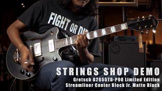 STRINGS SHOP DEMO : GRETSCH G2655TG-P90 LIMITED EDITION STREAMLINER CENTER BLOCK JR. MATTE BLACK