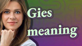 Gies | meaning of Gies