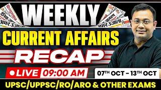 7th - 13th October: Weekly Current Affairs for UPPSC, RO / ARO and All Competitive Exams