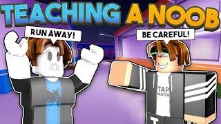 TEACHING A NOOB HOW TO PLAY MAD CITY! (Roblox)