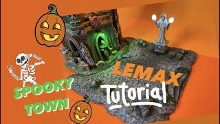 TUTORIAL , small square with foam. Lemax Spooky Town.