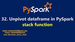 32. unpivot Dataframe in PySpark | stack function in #pyspark #azuredatabricks #azure