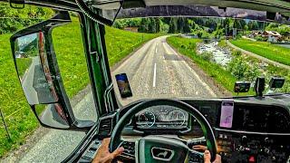 POV Truck driving camion LKW/ I am going to unload in the mountains at an altitude of 2000 m/Kuhtai