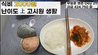 내가 식비 2000원으로 고시원에서 사는 법 【생존-29일】